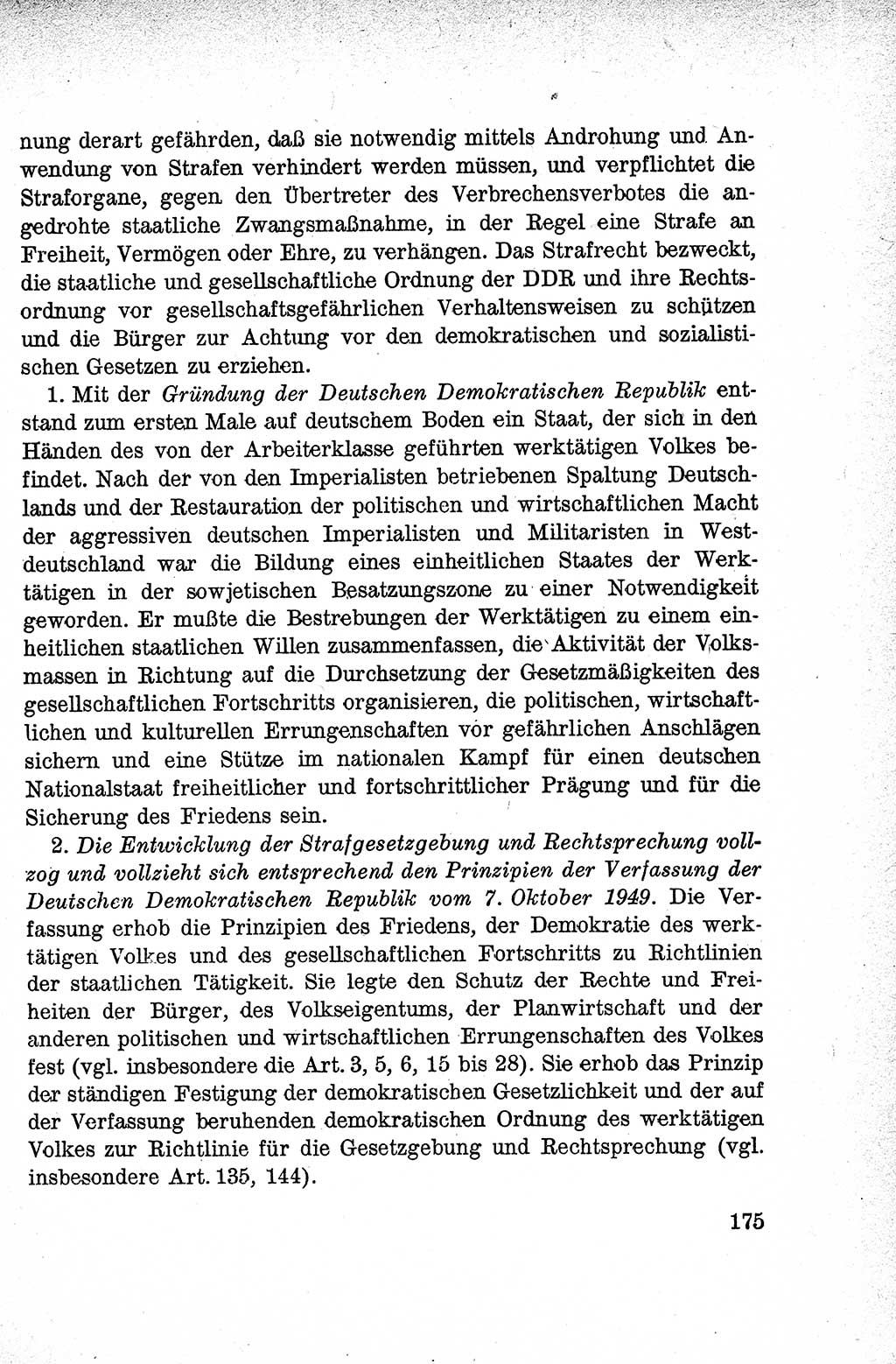 Lehrbuch des Strafrechts der Deutschen Demokratischen Republik (DDR), Allgemeiner Teil 1959, Seite 175 (Lb. Strafr. DDR AT 1959, S. 175)