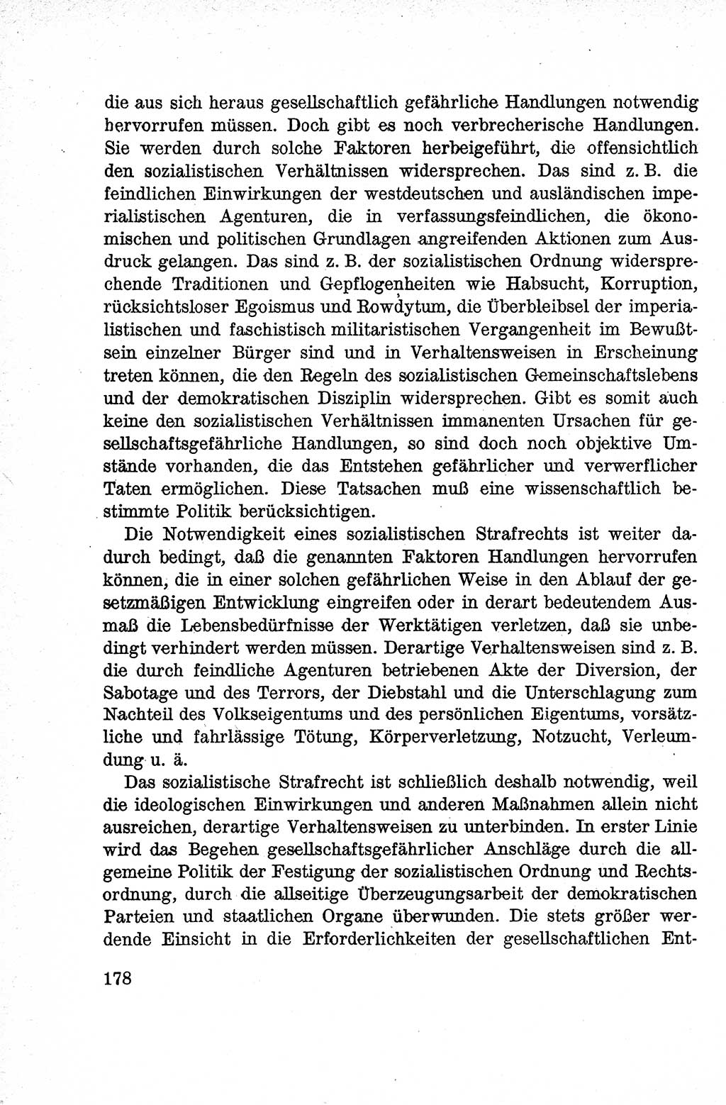Lehrbuch des Strafrechts der Deutschen Demokratischen Republik (DDR), Allgemeiner Teil 1959, Seite 178 (Lb. Strafr. DDR AT 1959, S. 178)