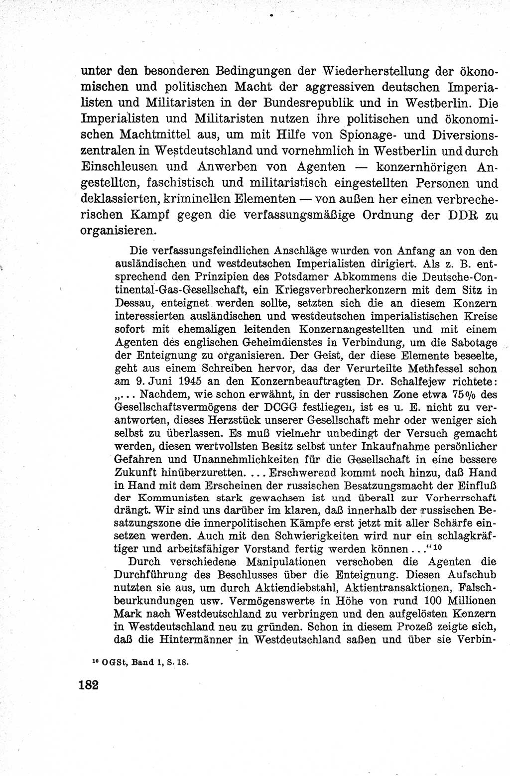 Lehrbuch des Strafrechts der Deutschen Demokratischen Republik (DDR), Allgemeiner Teil 1959, Seite 182 (Lb. Strafr. DDR AT 1959, S. 182)