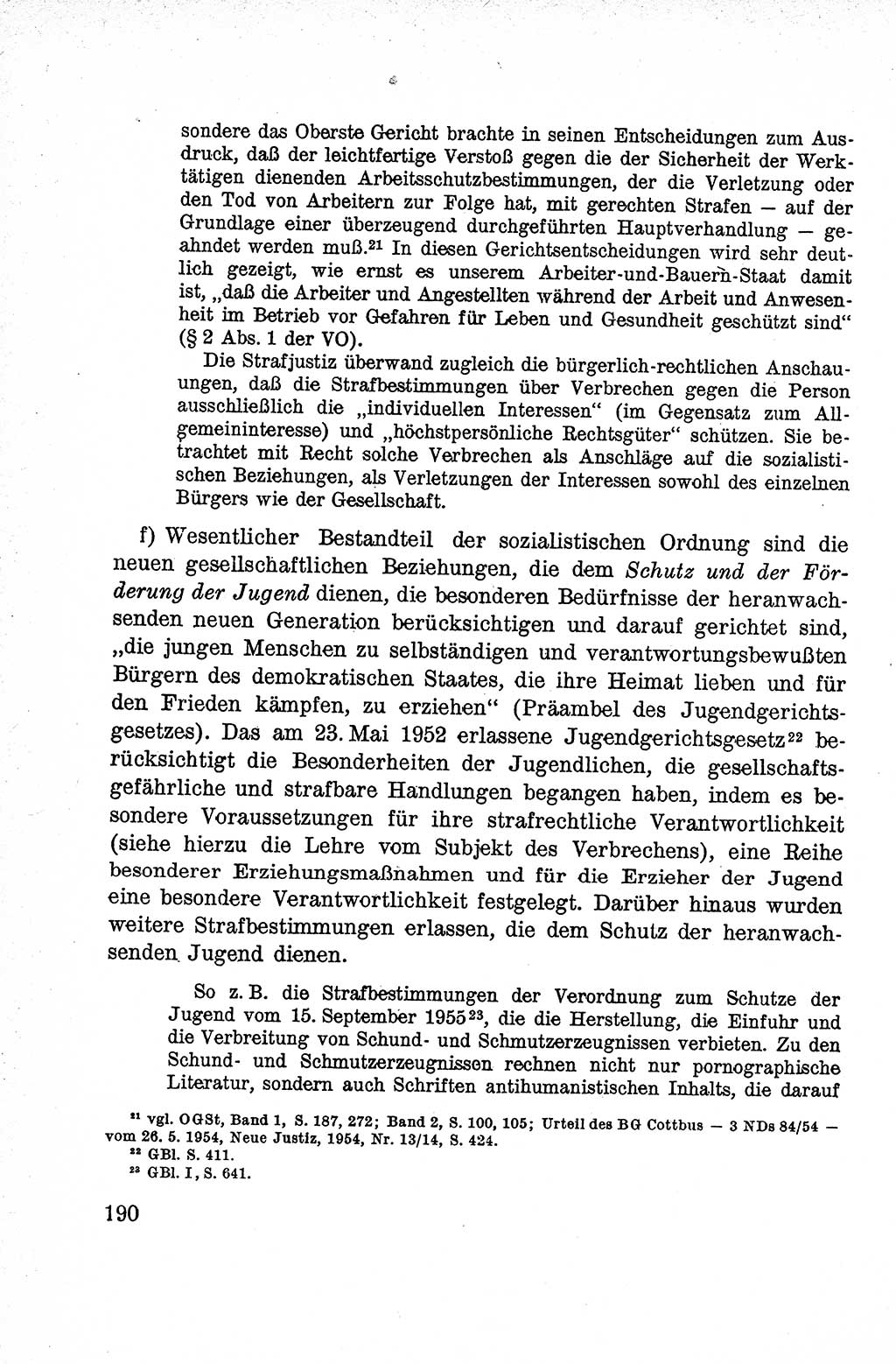 Lehrbuch des Strafrechts der Deutschen Demokratischen Republik (DDR), Allgemeiner Teil 1959, Seite 190 (Lb. Strafr. DDR AT 1959, S. 190)