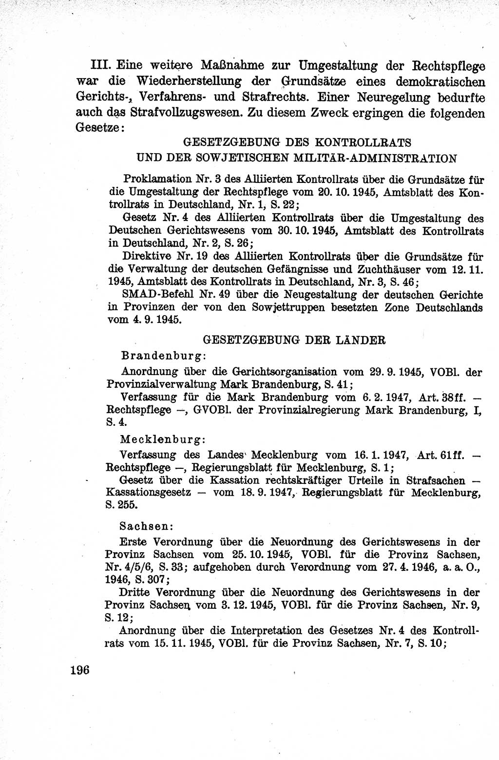 Lehrbuch des Strafrechts der Deutschen Demokratischen Republik (DDR), Allgemeiner Teil 1959, Seite 196 (Lb. Strafr. DDR AT 1959, S. 196)
