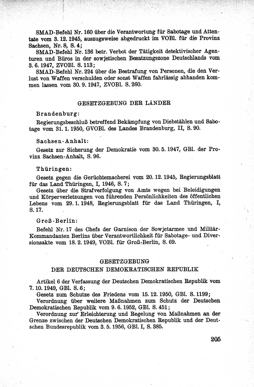 Lehrbuch des Strafrechts der Deutschen Demokratischen Republik (DDR), Allgemeiner Teil 1959, Seite 205 (Lb. Strafr. DDR AT 1959, S. 205)