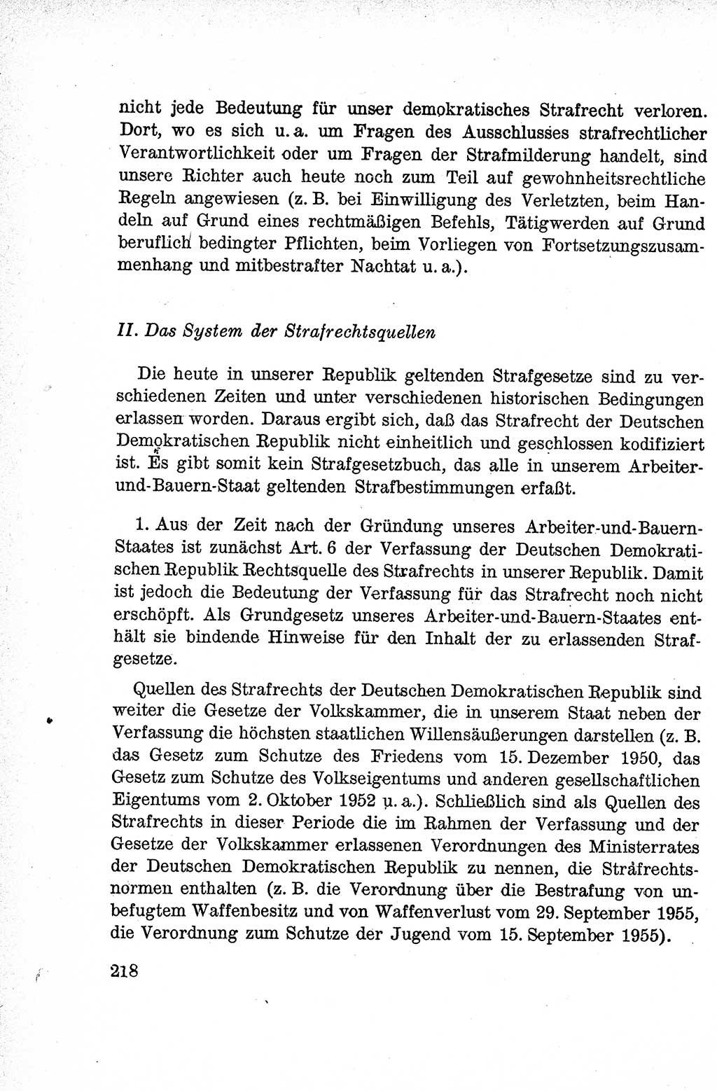 Lehrbuch des Strafrechts der Deutschen Demokratischen Republik (DDR), Allgemeiner Teil 1959, Seite 218 (Lb. Strafr. DDR AT 1959, S. 218)