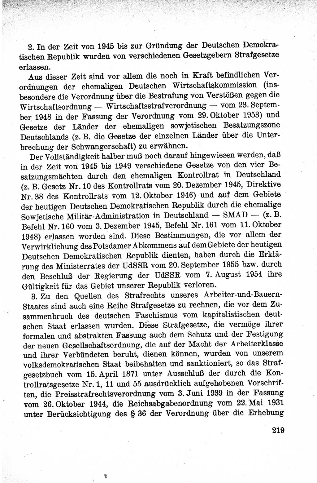 Lehrbuch des Strafrechts der Deutschen Demokratischen Republik (DDR), Allgemeiner Teil 1959, Seite 219 (Lb. Strafr. DDR AT 1959, S. 219)