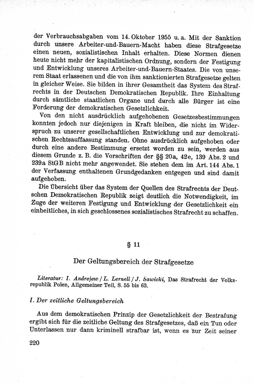 Lehrbuch des Strafrechts der Deutschen Demokratischen Republik (DDR), Allgemeiner Teil 1959, Seite 220 (Lb. Strafr. DDR AT 1959, S. 220)