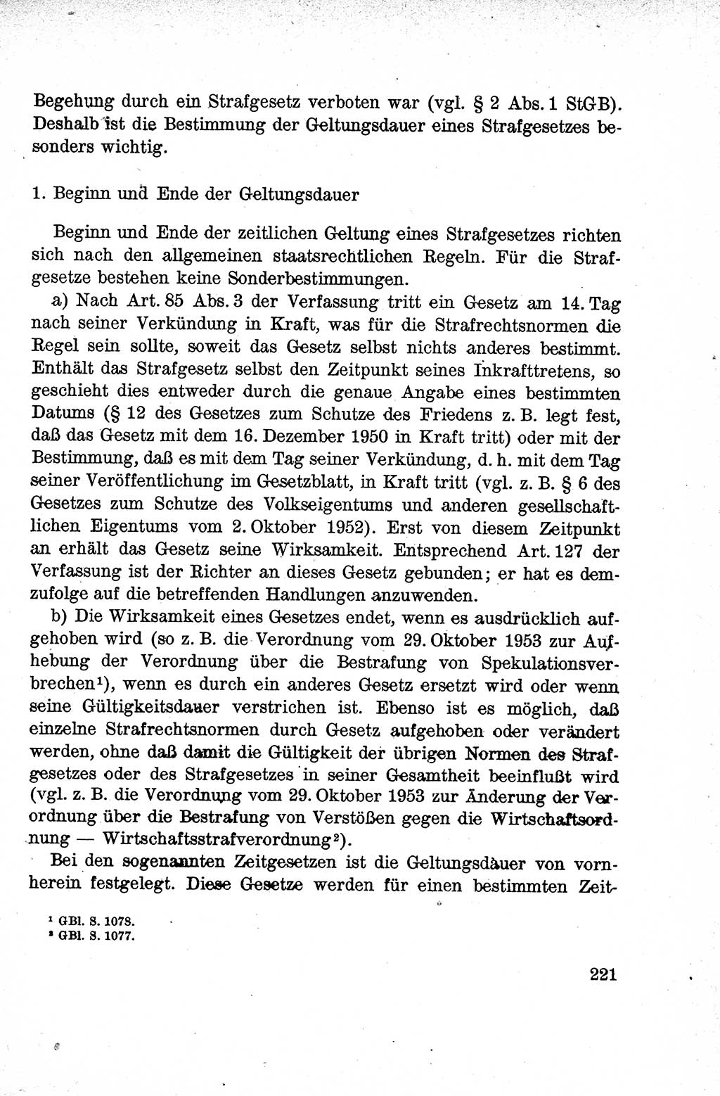 Lehrbuch des Strafrechts der Deutschen Demokratischen Republik (DDR), Allgemeiner Teil 1959, Seite 221 (Lb. Strafr. DDR AT 1959, S. 221)