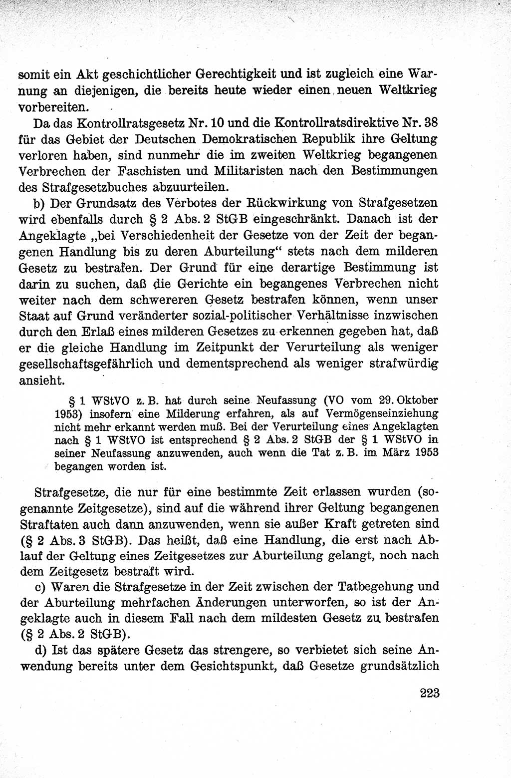 Lehrbuch des Strafrechts der Deutschen Demokratischen Republik (DDR), Allgemeiner Teil 1959, Seite 223 (Lb. Strafr. DDR AT 1959, S. 223)