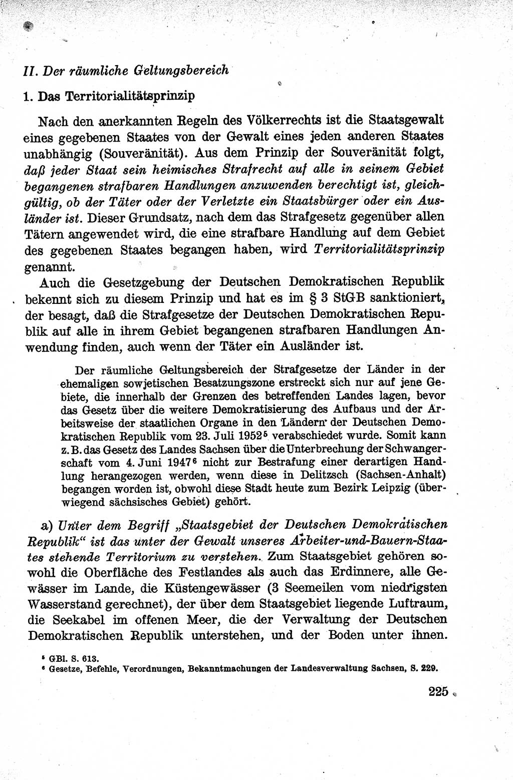 Lehrbuch des Strafrechts der Deutschen Demokratischen Republik (DDR), Allgemeiner Teil 1959, Seite 225 (Lb. Strafr. DDR AT 1959, S. 225)
