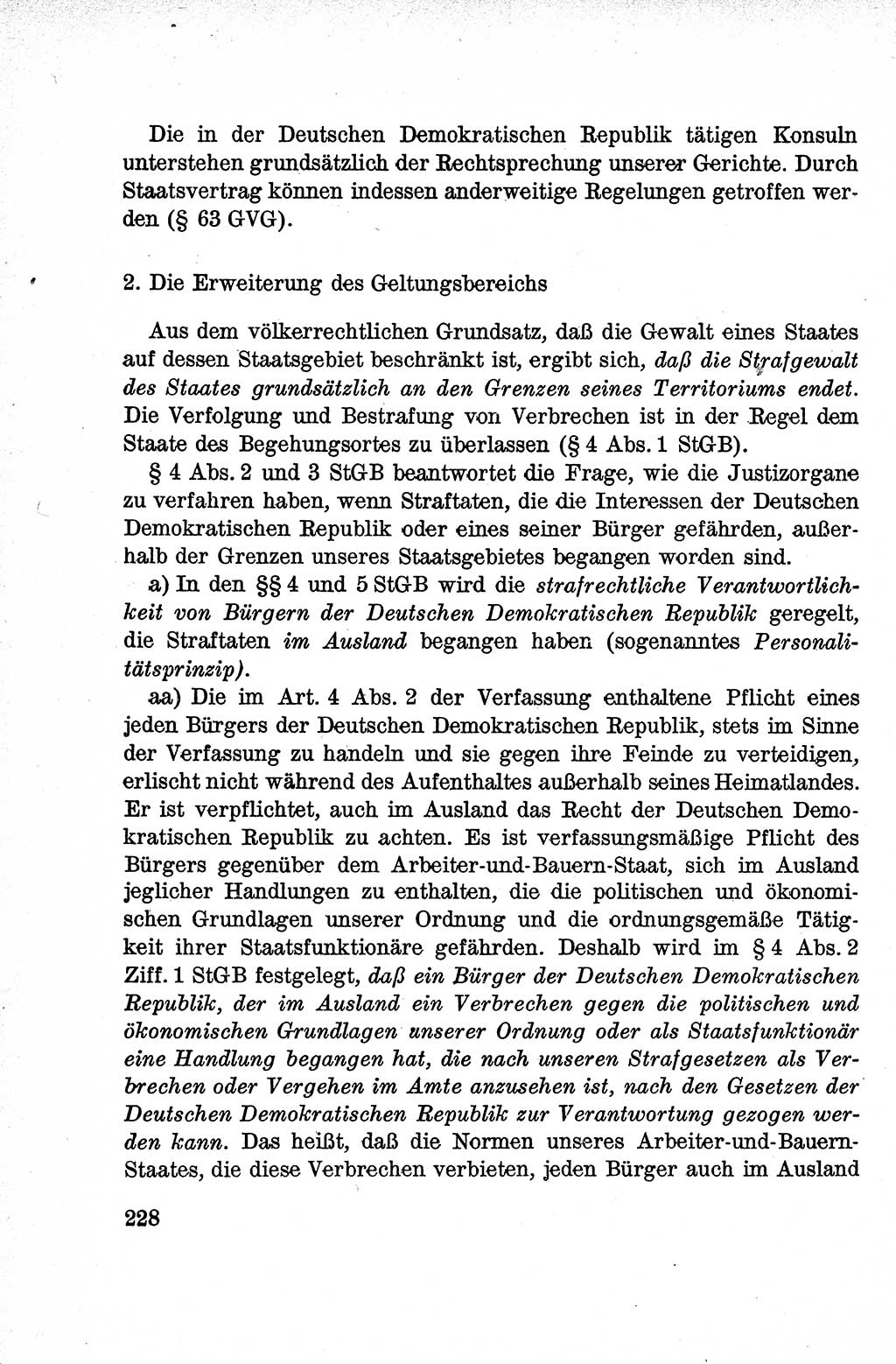 Lehrbuch des Strafrechts der Deutschen Demokratischen Republik (DDR), Allgemeiner Teil 1959, Seite 228 (Lb. Strafr. DDR AT 1959, S. 228)