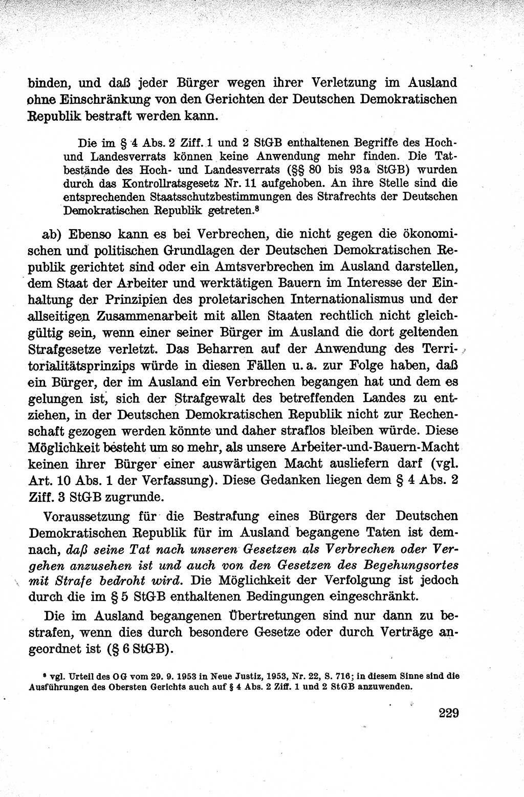 Lehrbuch des Strafrechts der Deutschen Demokratischen Republik (DDR), Allgemeiner Teil 1959, Seite 229 (Lb. Strafr. DDR AT 1959, S. 229)