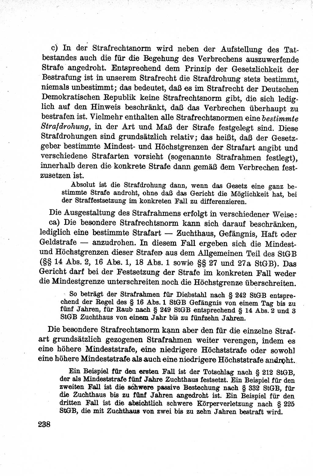 Lehrbuch des Strafrechts der Deutschen Demokratischen Republik (DDR), Allgemeiner Teil 1959, Seite 238 (Lb. Strafr. DDR AT 1959, S. 238)