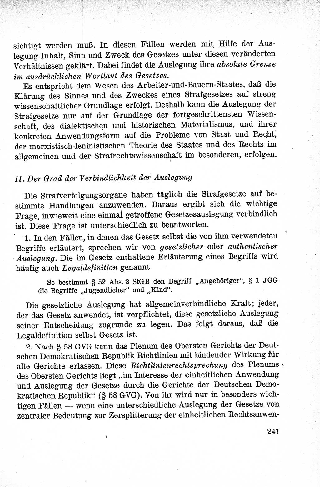 Lehrbuch des Strafrechts der Deutschen Demokratischen Republik (DDR), Allgemeiner Teil 1959, Seite 241 (Lb. Strafr. DDR AT 1959, S. 241)