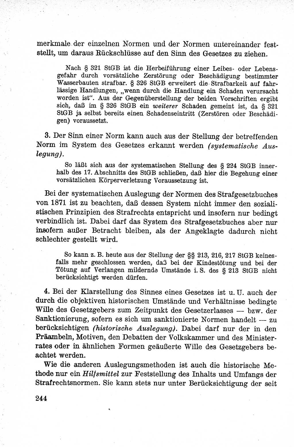 Lehrbuch des Strafrechts der Deutschen Demokratischen Republik (DDR), Allgemeiner Teil 1959, Seite 244 (Lb. Strafr. DDR AT 1959, S. 244)