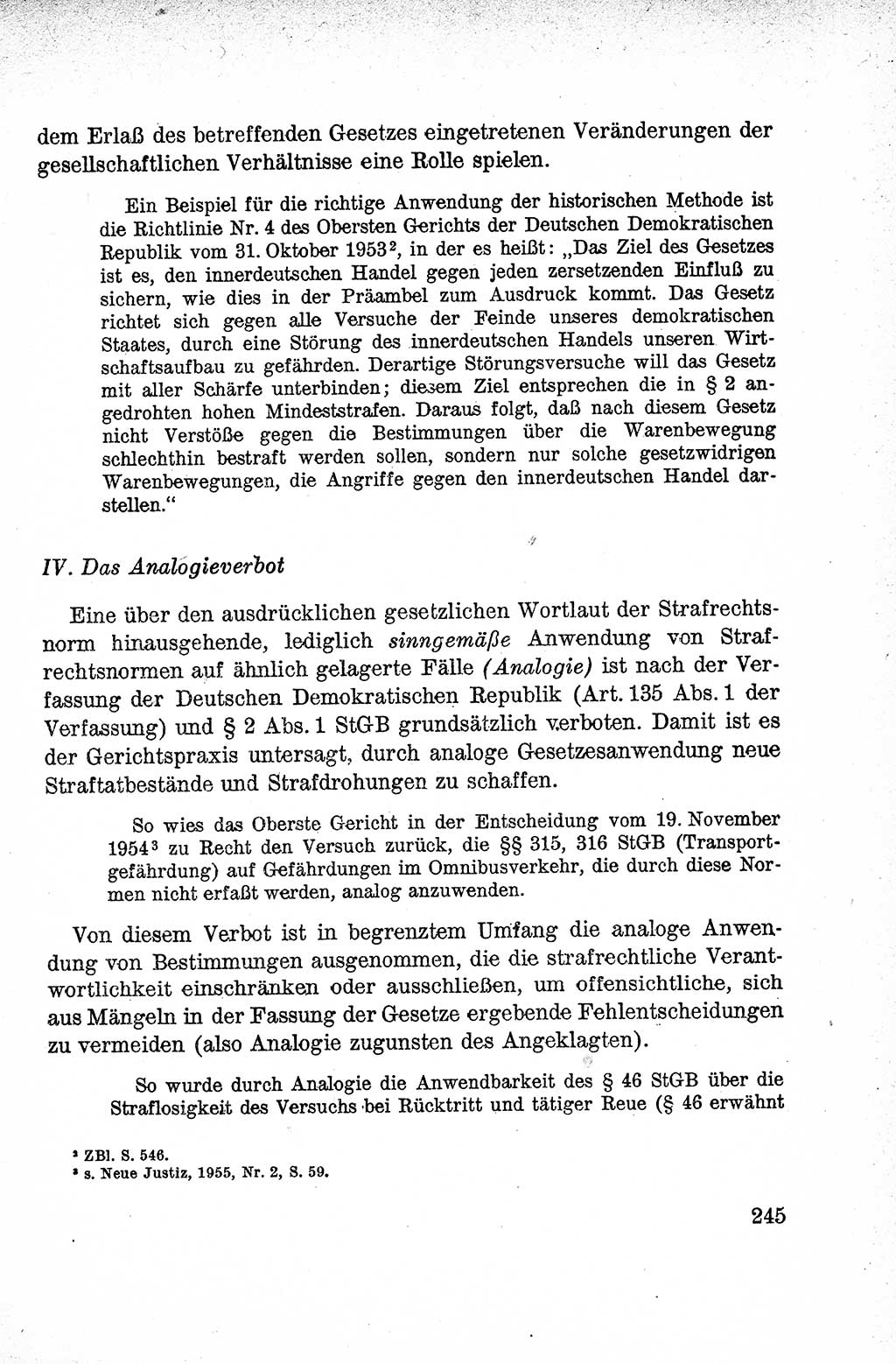 Lehrbuch des Strafrechts der Deutschen Demokratischen Republik (DDR), Allgemeiner Teil 1959, Seite 245 (Lb. Strafr. DDR AT 1959, S. 245)