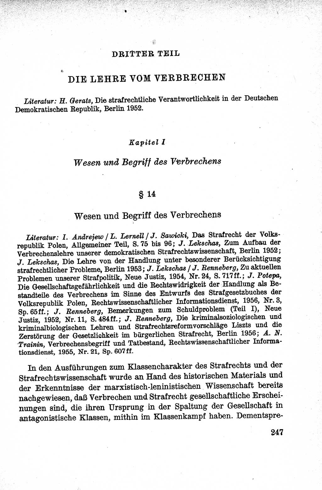 Lehrbuch des Strafrechts der Deutschen Demokratischen Republik (DDR), Allgemeiner Teil 1959, Seite 247 (Lb. Strafr. DDR AT 1959, S. 247)