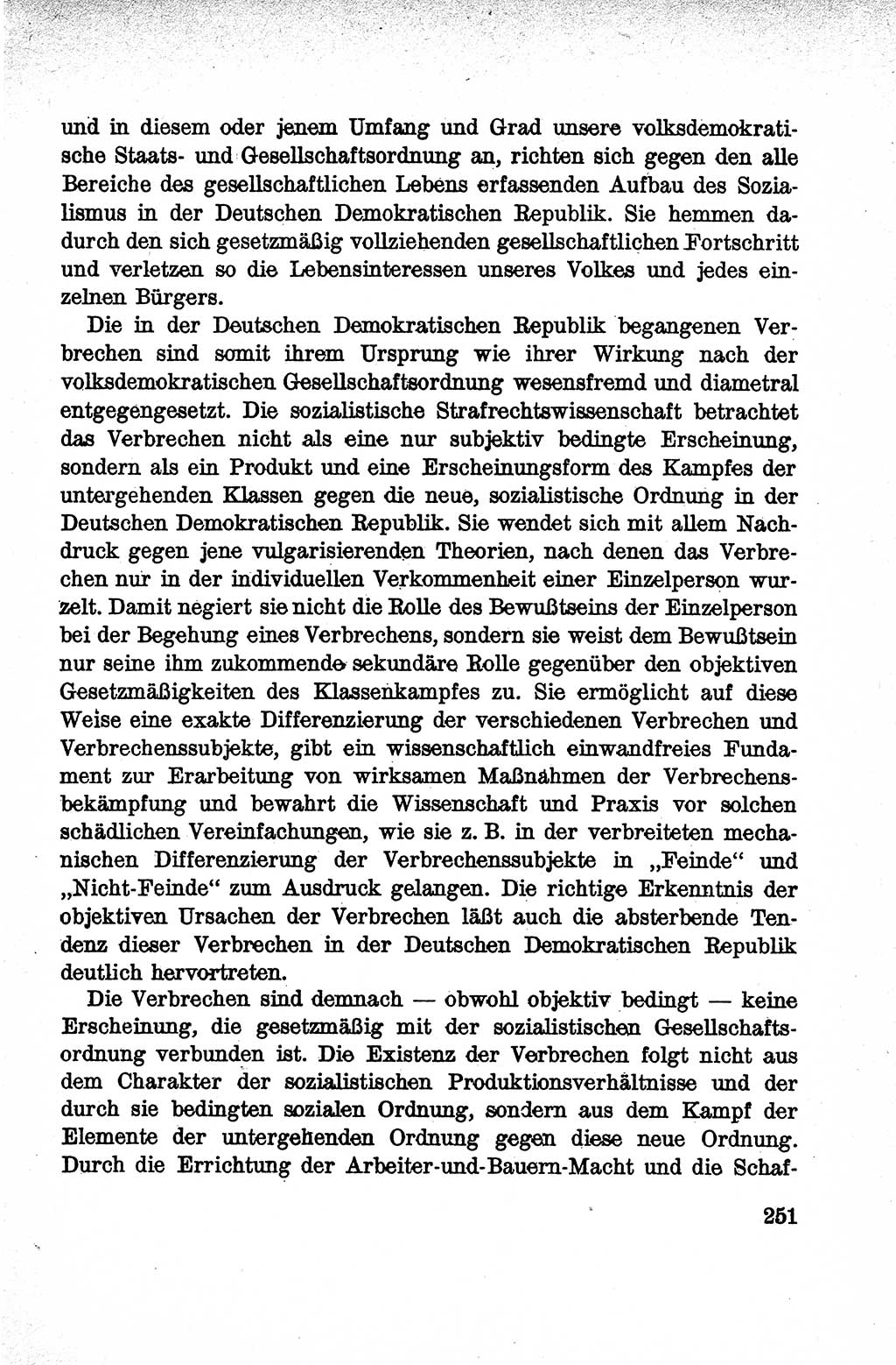 Lehrbuch des Strafrechts der Deutschen Demokratischen Republik (DDR), Allgemeiner Teil 1959, Seite 251 (Lb. Strafr. DDR AT 1959, S. 251)