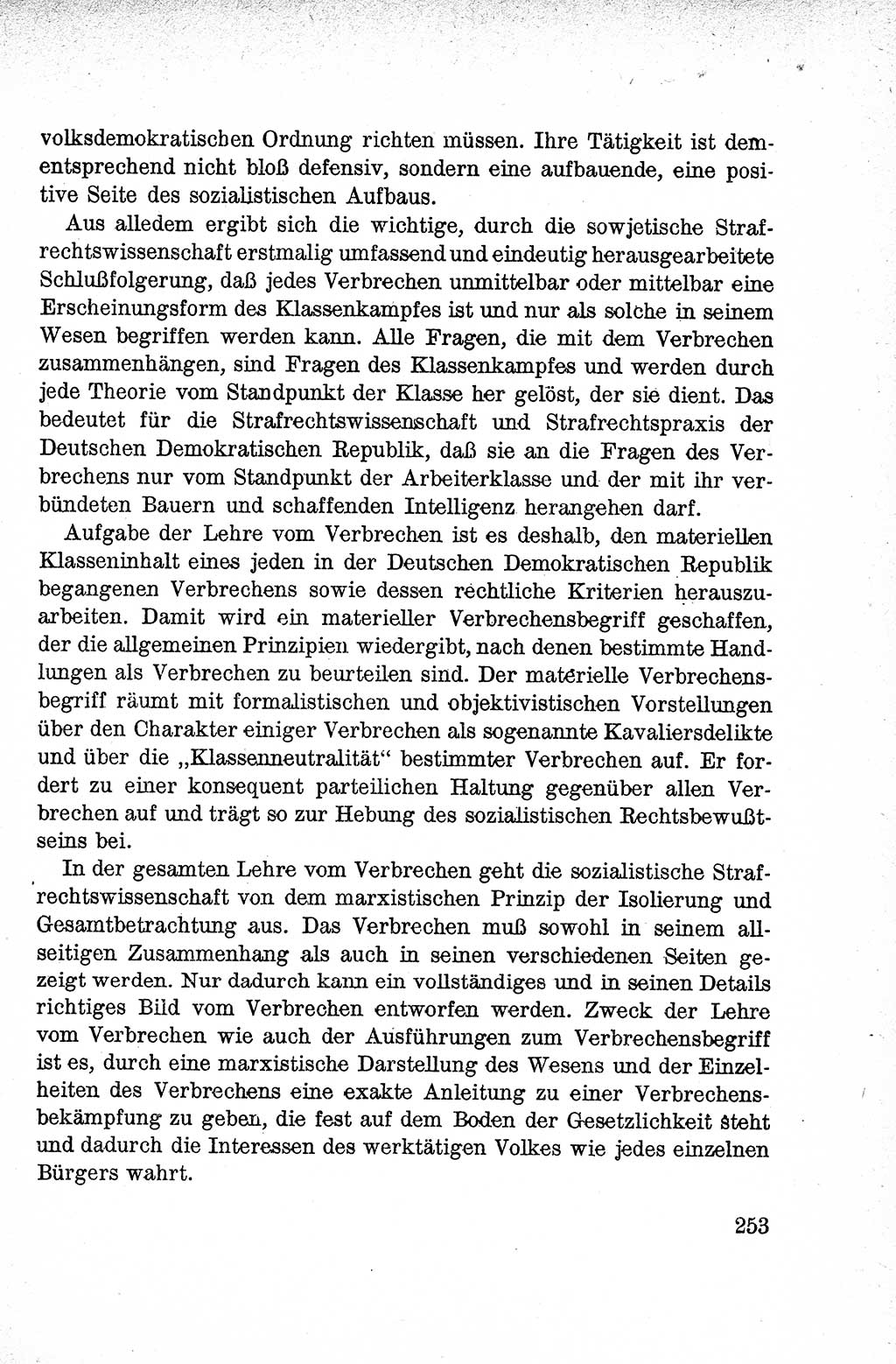 Lehrbuch des Strafrechts der Deutschen Demokratischen Republik (DDR), Allgemeiner Teil 1959, Seite 253 (Lb. Strafr. DDR AT 1959, S. 253)