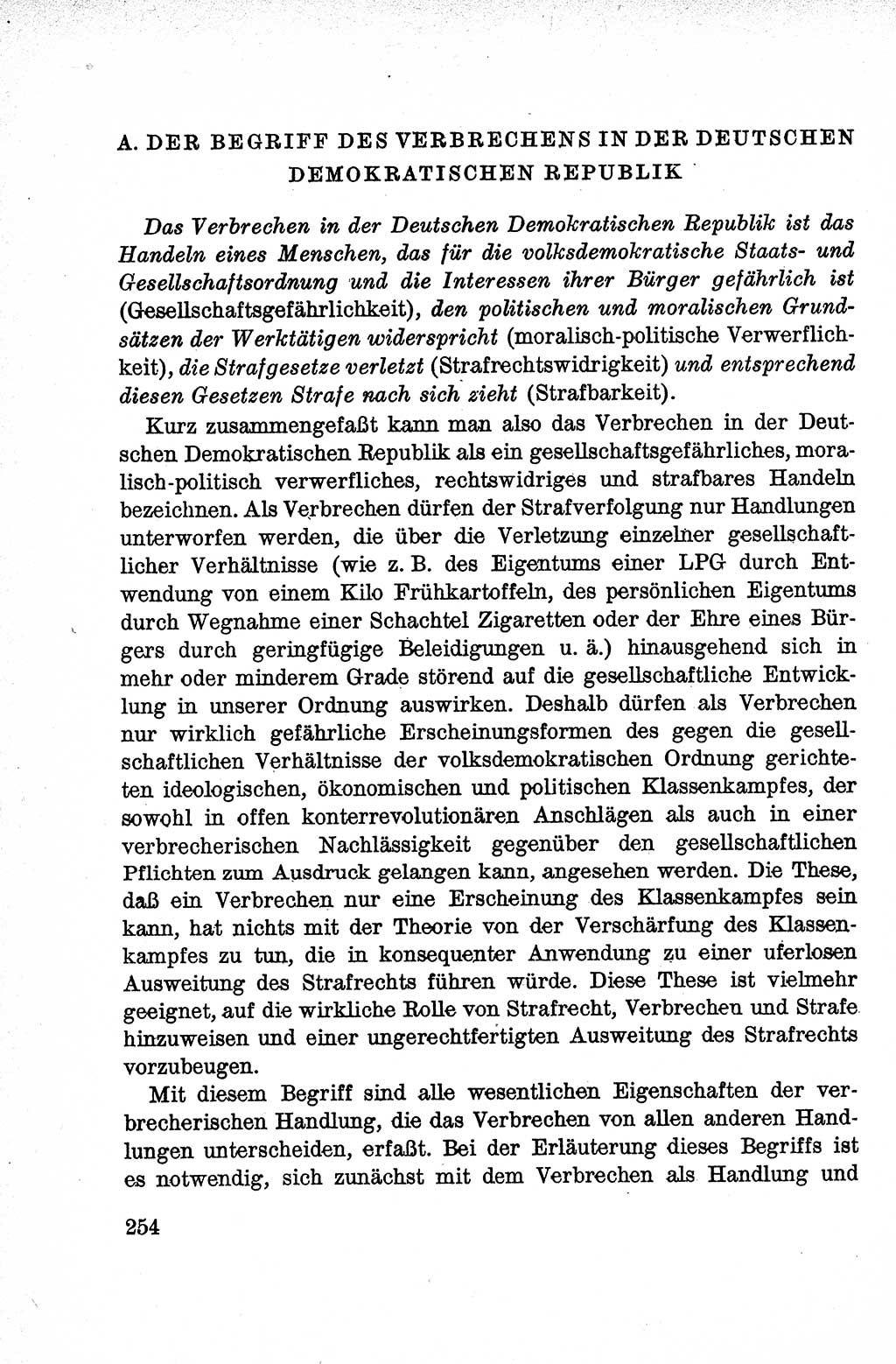Lehrbuch des Strafrechts der Deutschen Demokratischen Republik (DDR), Allgemeiner Teil 1959, Seite 254 (Lb. Strafr. DDR AT 1959, S. 254)