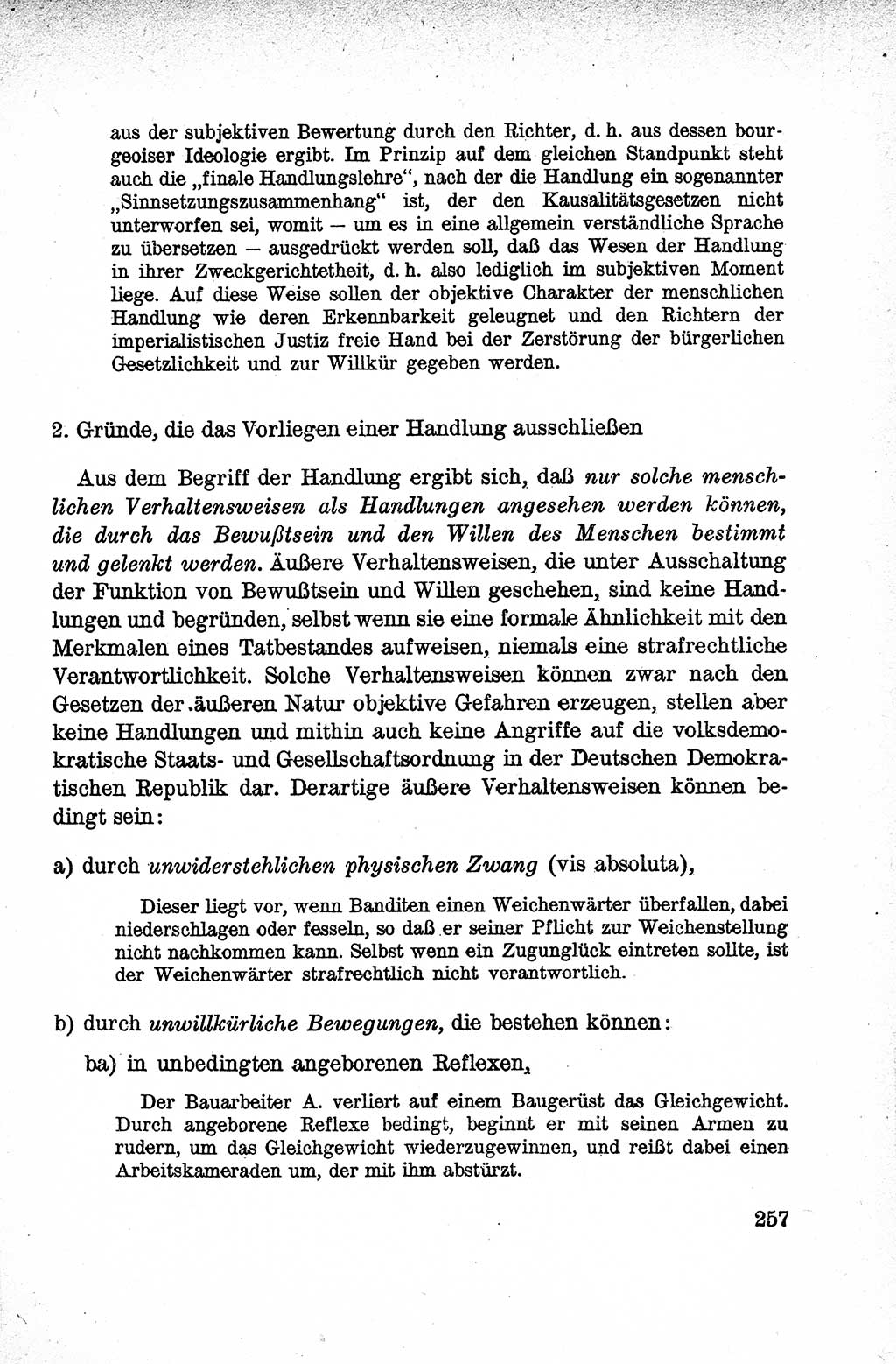 Lehrbuch des Strafrechts der Deutschen Demokratischen Republik (DDR), Allgemeiner Teil 1959, Seite 257 (Lb. Strafr. DDR AT 1959, S. 257)