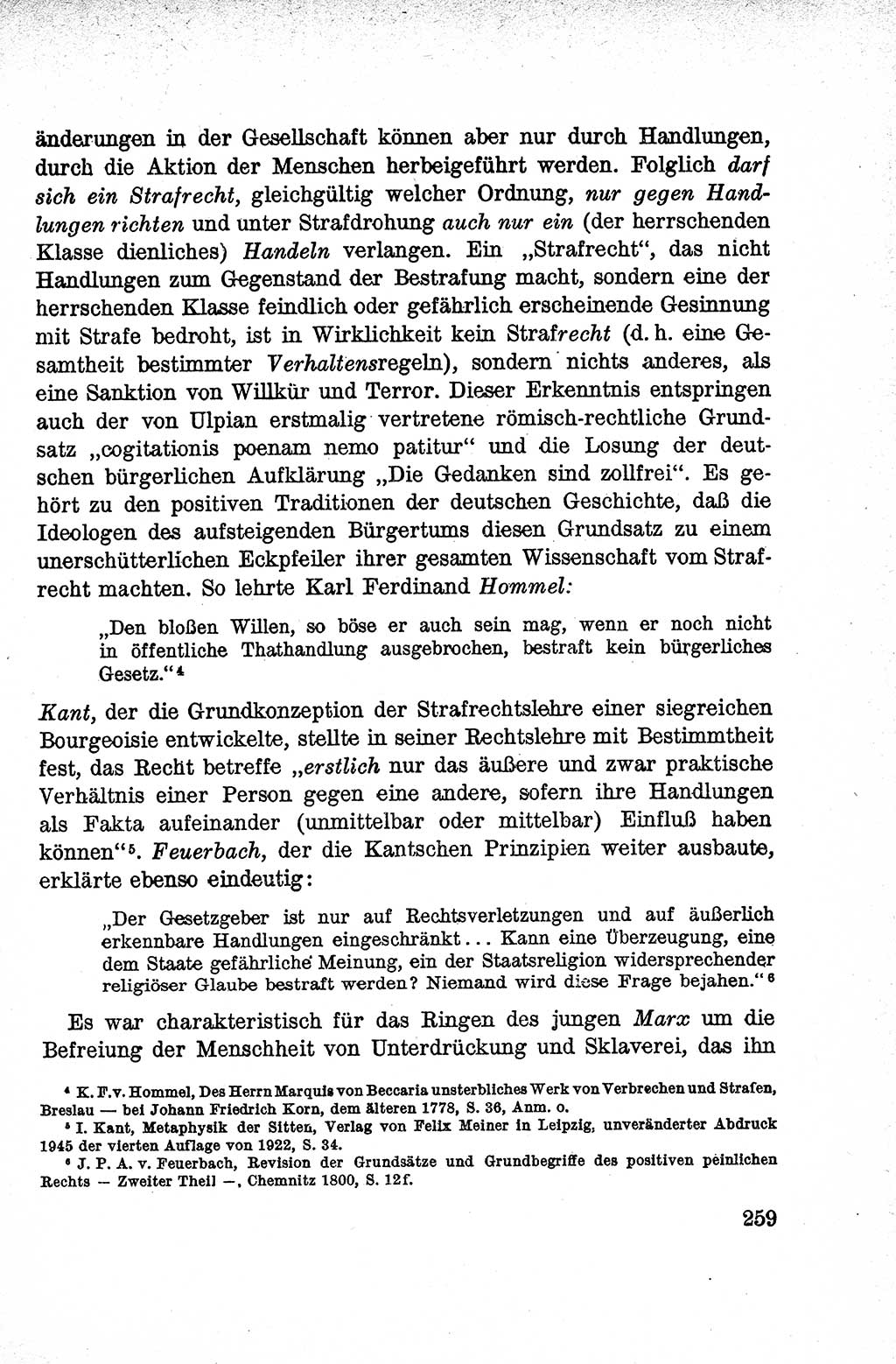 Lehrbuch des Strafrechts der Deutschen Demokratischen Republik (DDR), Allgemeiner Teil 1959, Seite 259 (Lb. Strafr. DDR AT 1959, S. 259)