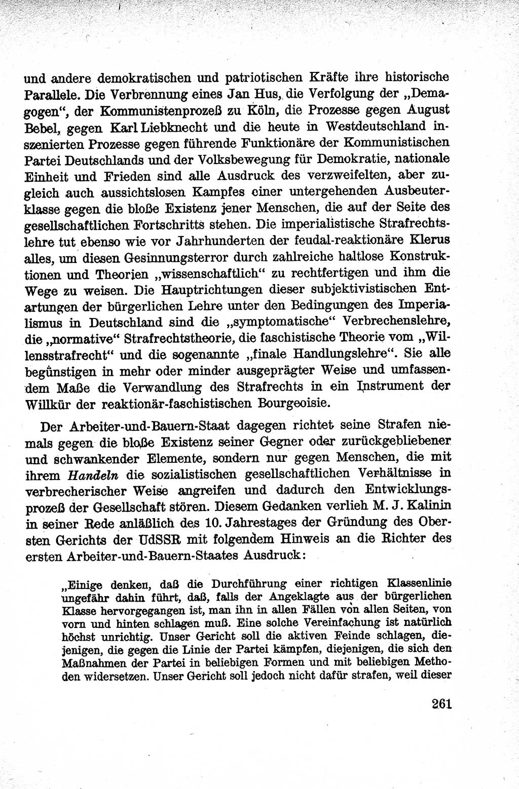 Lehrbuch des Strafrechts der Deutschen Demokratischen Republik (DDR), Allgemeiner Teil 1959, Seite 261 (Lb. Strafr. DDR AT 1959, S. 261)