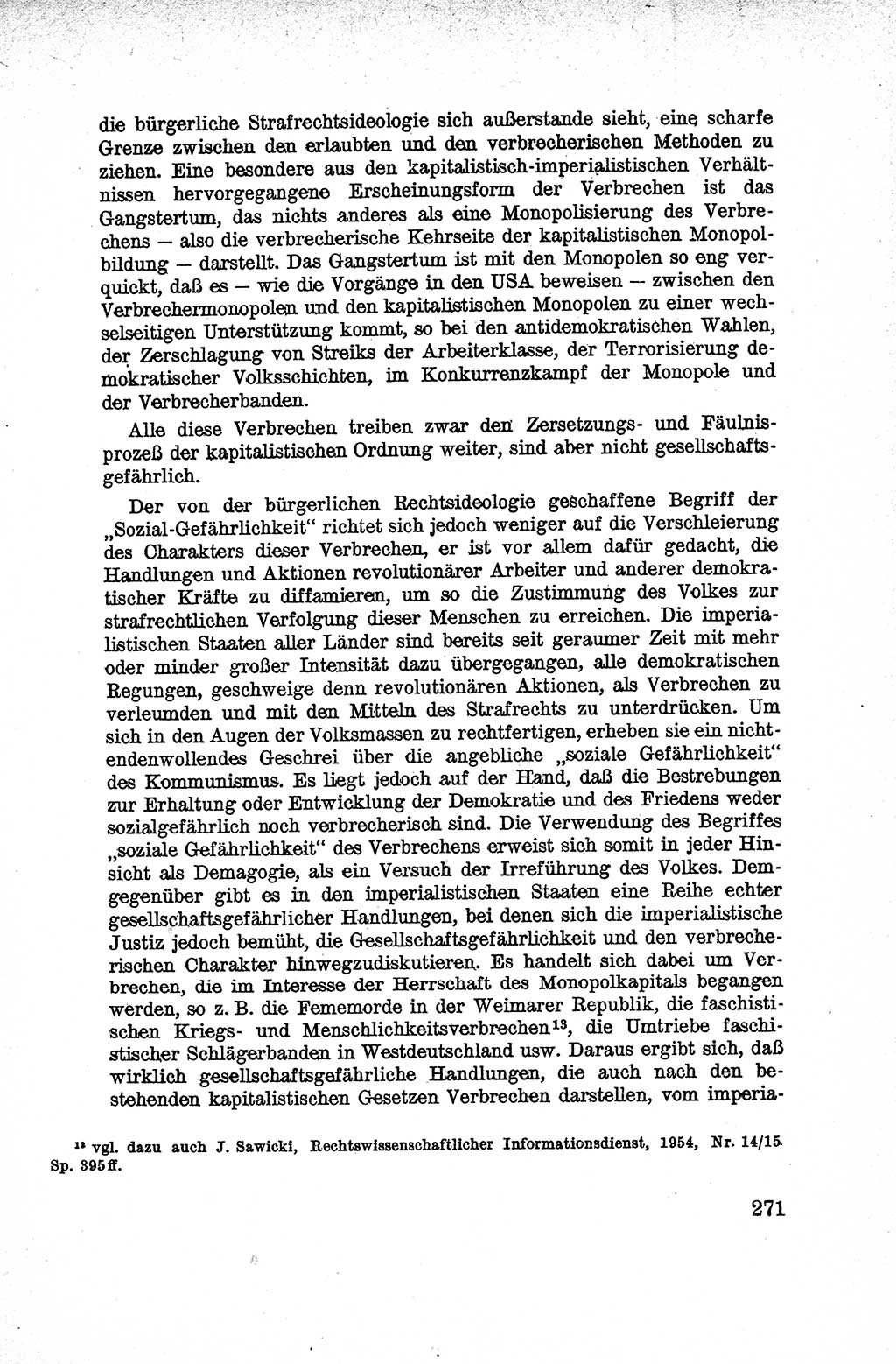 Lehrbuch des Strafrechts der Deutschen Demokratischen Republik (DDR), Allgemeiner Teil 1959, Seite 271 (Lb. Strafr. DDR AT 1959, S. 271)