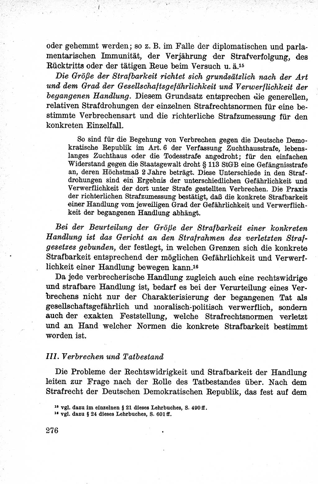 Lehrbuch des Strafrechts der Deutschen Demokratischen Republik (DDR), Allgemeiner Teil 1959, Seite 276 (Lb. Strafr. DDR AT 1959, S. 276)