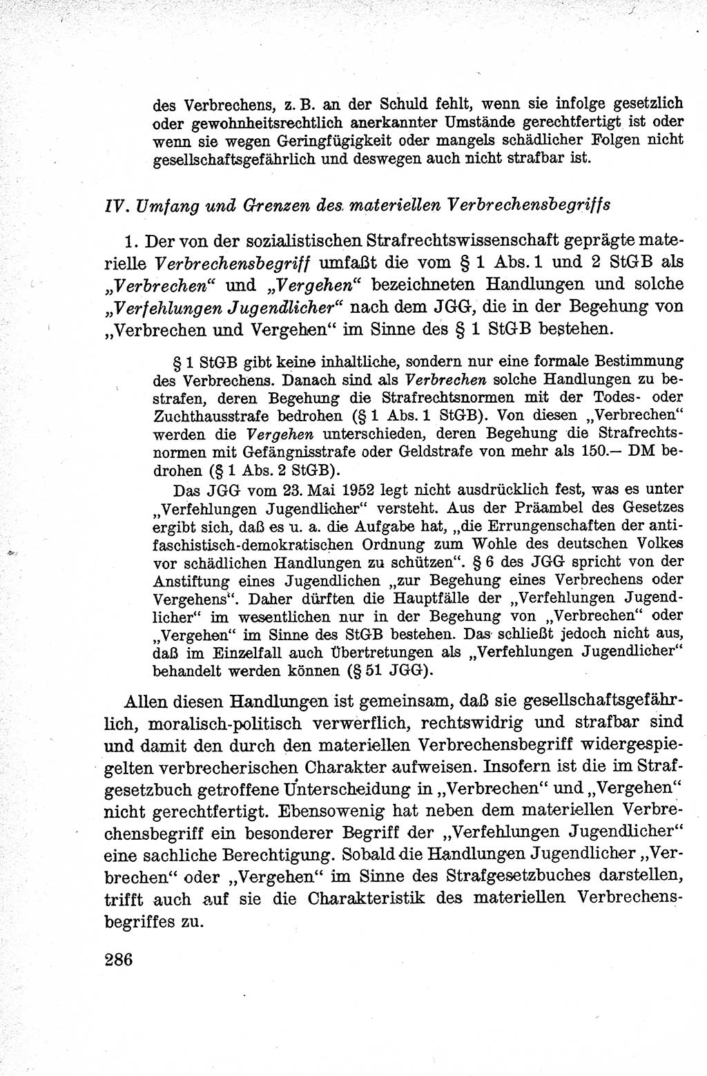 Lehrbuch des Strafrechts der Deutschen Demokratischen Republik (DDR), Allgemeiner Teil 1959, Seite 286 (Lb. Strafr. DDR AT 1959, S. 286)
