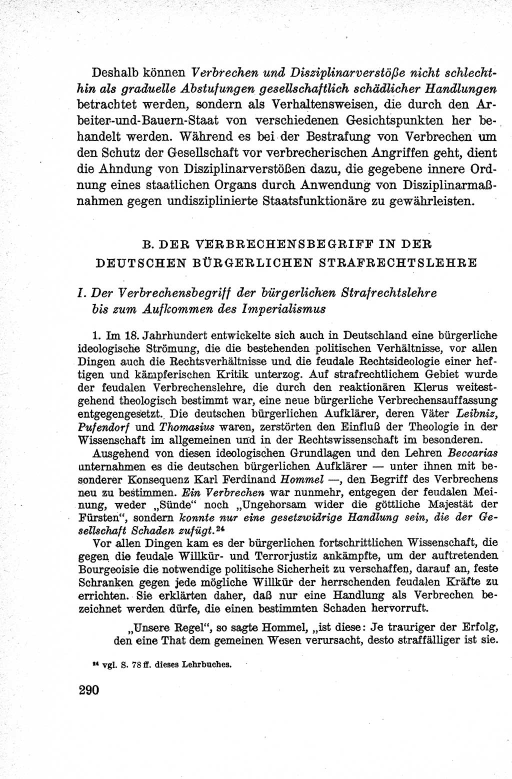 Lehrbuch des Strafrechts der Deutschen Demokratischen Republik (DDR), Allgemeiner Teil 1959, Seite 290 (Lb. Strafr. DDR AT 1959, S. 290)