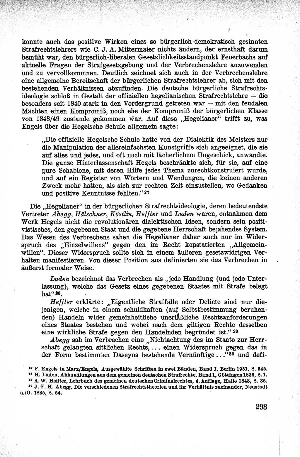 Lehrbuch des Strafrechts der Deutschen Demokratischen Republik (DDR), Allgemeiner Teil 1959, Seite 293 (Lb. Strafr. DDR AT 1959, S. 293)
