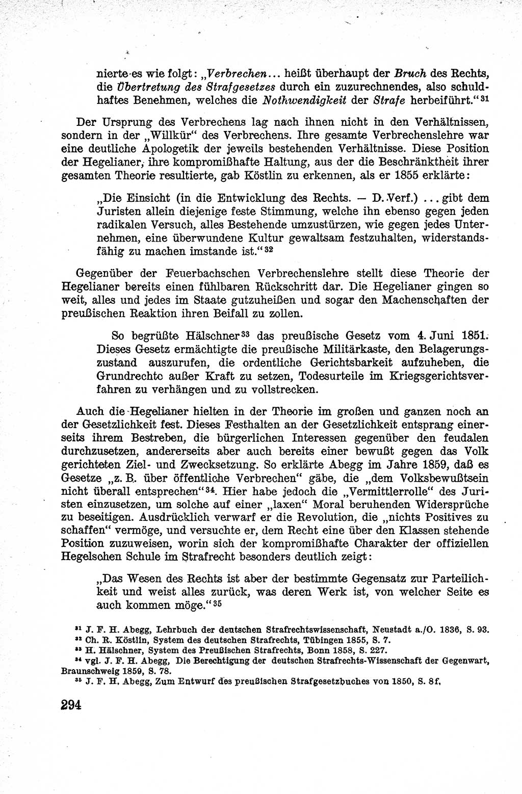 Lehrbuch des Strafrechts der Deutschen Demokratischen Republik (DDR), Allgemeiner Teil 1959, Seite 294 (Lb. Strafr. DDR AT 1959, S. 294)