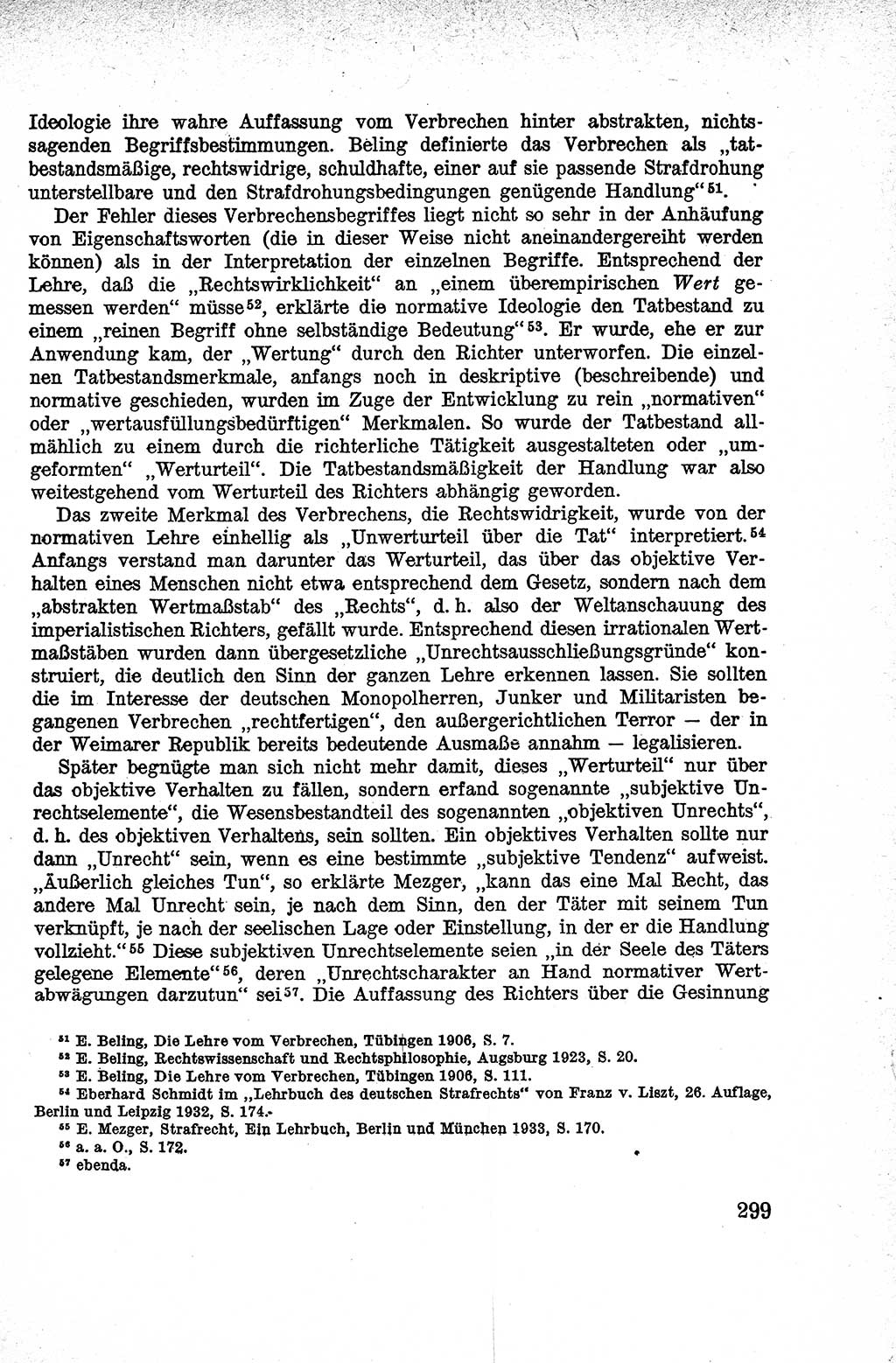 Lehrbuch des Strafrechts der Deutschen Demokratischen Republik (DDR), Allgemeiner Teil 1959, Seite 299 (Lb. Strafr. DDR AT 1959, S. 299)