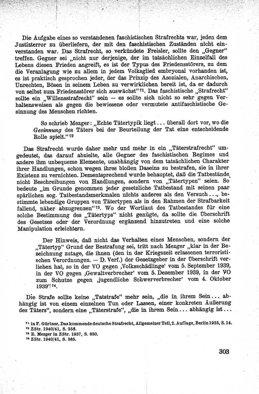 Lehrbuch des Strafrechts der Deutschen Demokratischen Republik (DDR), Allgemeiner Teil 1959, Seite 303 (Lb. Strafr. DDR AT 1959, S. 303)