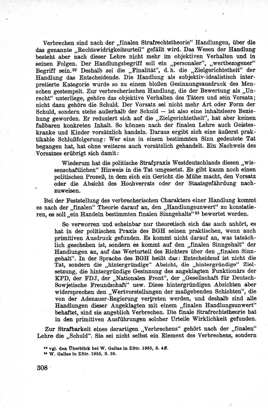Lehrbuch des Strafrechts der Deutschen Demokratischen Republik (DDR), Allgemeiner Teil 1959, Seite 308 (Lb. Strafr. DDR AT 1959, S. 308)