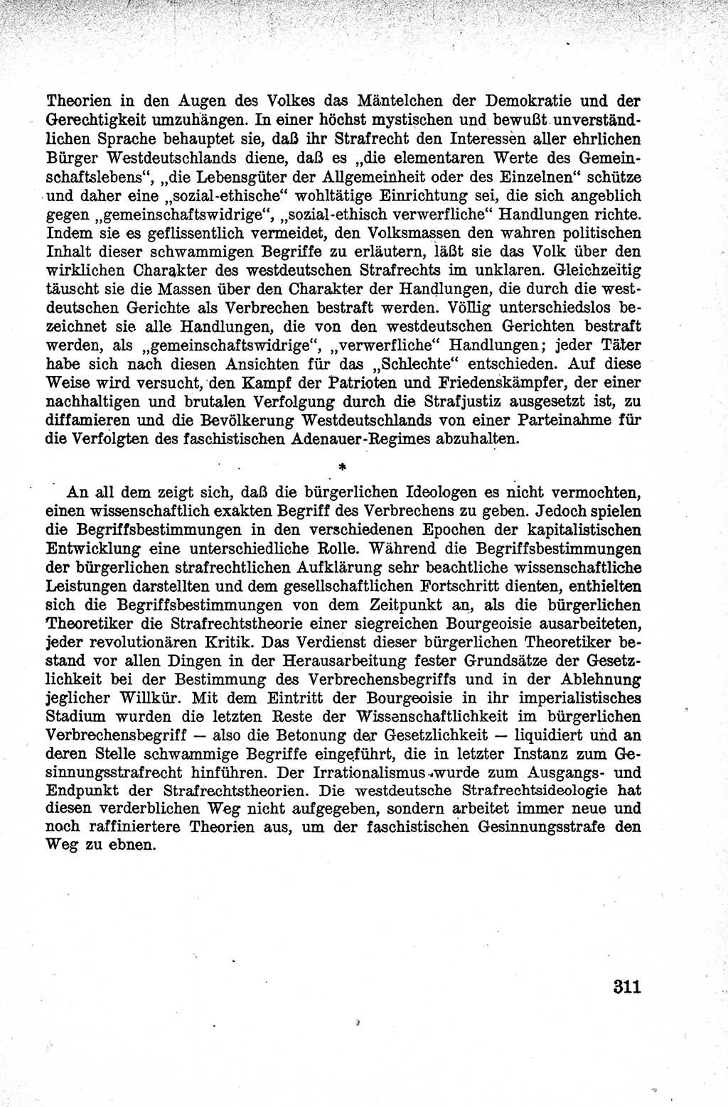 Lehrbuch des Strafrechts der Deutschen Demokratischen Republik (DDR), Allgemeiner Teil 1959, Seite 311 (Lb. Strafr. DDR AT 1959, S. 311)