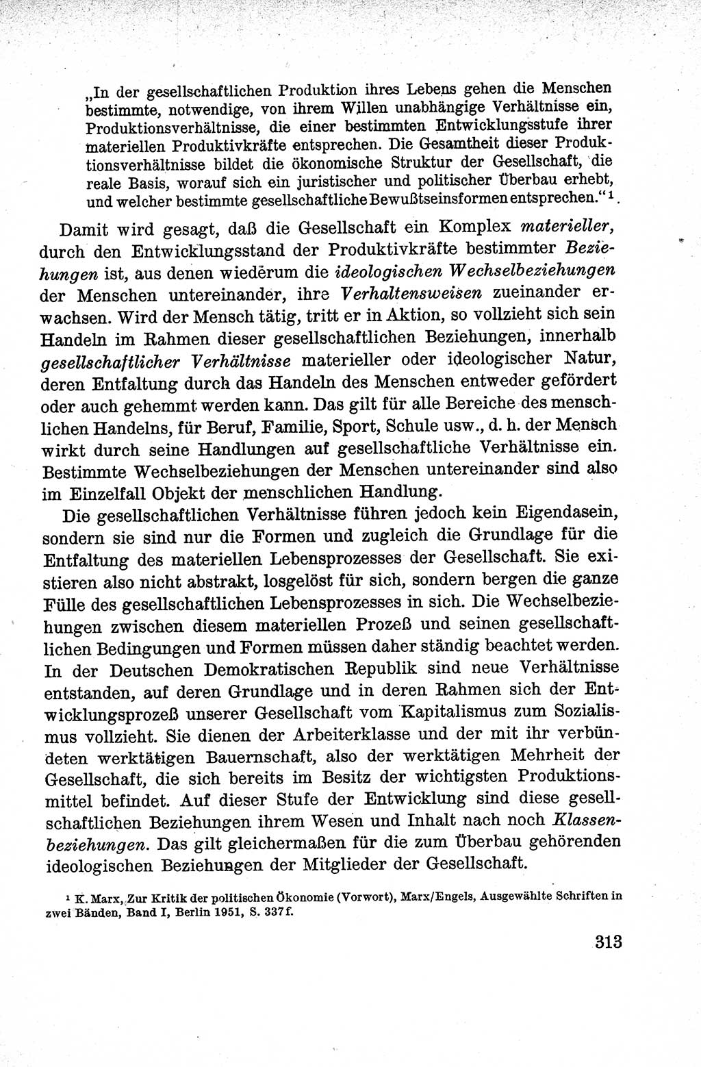 Lehrbuch des Strafrechts der Deutschen Demokratischen Republik (DDR), Allgemeiner Teil 1959, Seite 313 (Lb. Strafr. DDR AT 1959, S. 313)