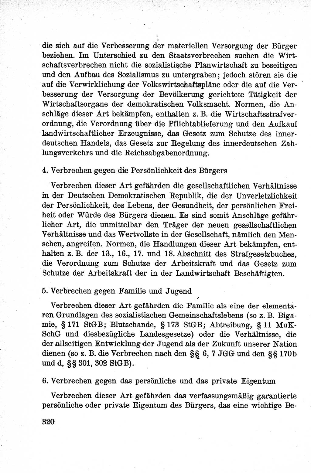 Lehrbuch des Strafrechts der Deutschen Demokratischen Republik (DDR), Allgemeiner Teil 1959, Seite 320 (Lb. Strafr. DDR AT 1959, S. 320)