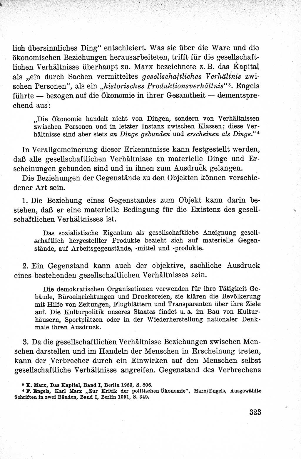 Lehrbuch des Strafrechts der Deutschen Demokratischen Republik (DDR), Allgemeiner Teil 1959, Seite 323 (Lb. Strafr. DDR AT 1959, S. 323)