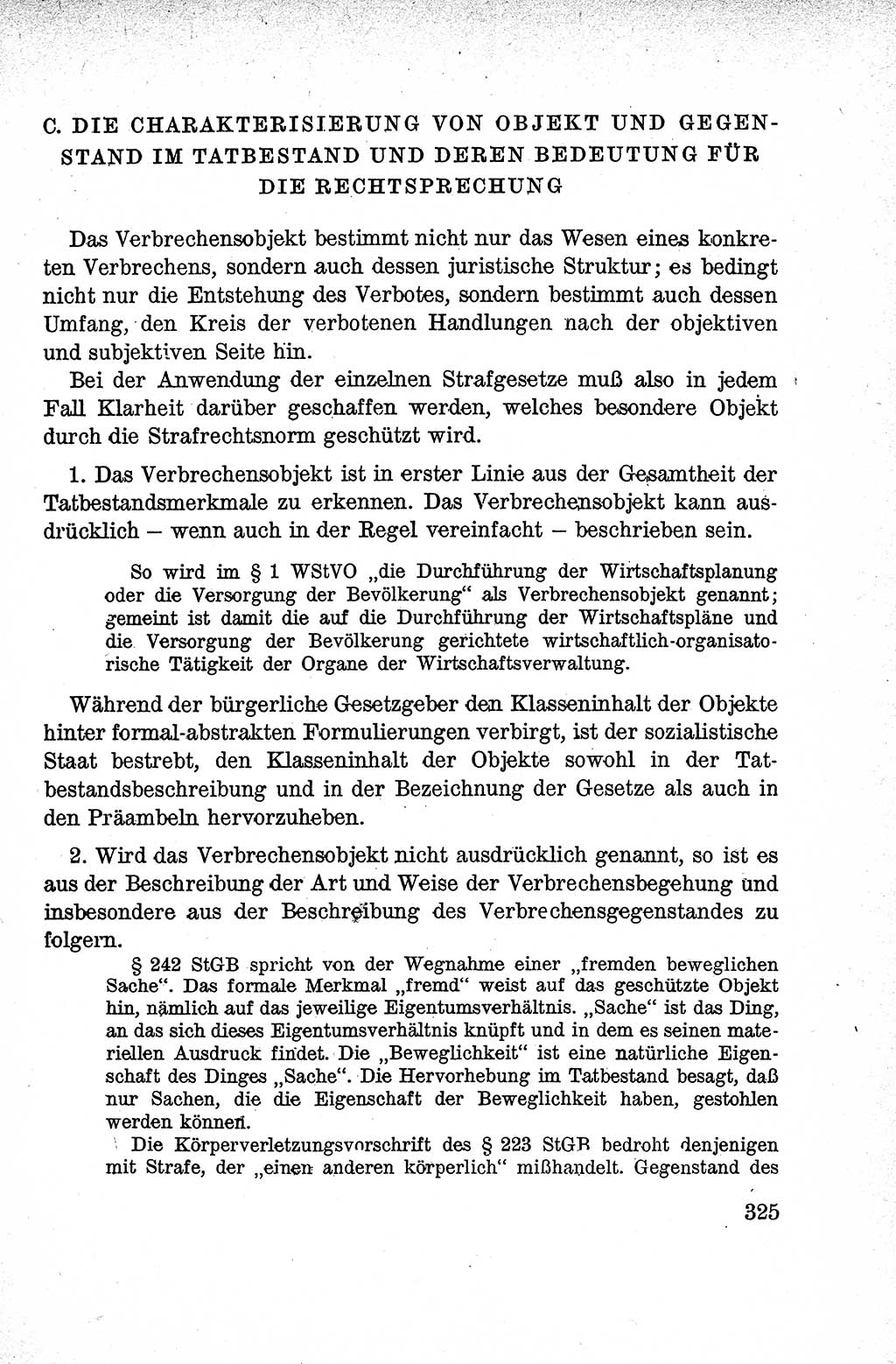 Lehrbuch des Strafrechts der Deutschen Demokratischen Republik (DDR), Allgemeiner Teil 1959, Seite 325 (Lb. Strafr. DDR AT 1959, S. 325)