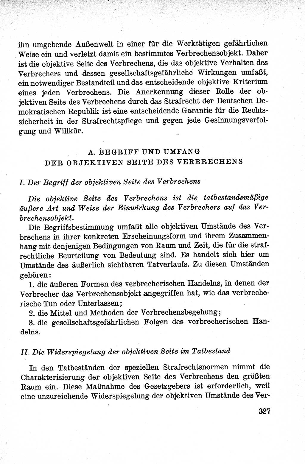 Lehrbuch des Strafrechts der Deutschen Demokratischen Republik (DDR), Allgemeiner Teil 1959, Seite 327 (Lb. Strafr. DDR AT 1959, S. 327)