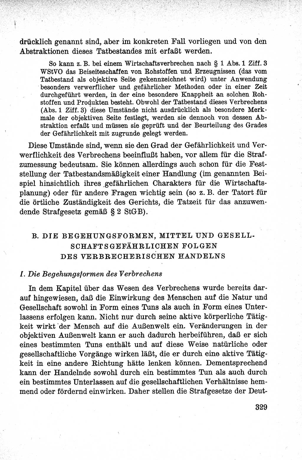 Lehrbuch des Strafrechts der Deutschen Demokratischen Republik (DDR), Allgemeiner Teil 1959, Seite 329 (Lb. Strafr. DDR AT 1959, S. 329)