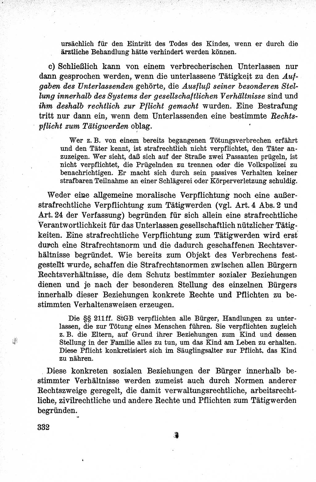 Lehrbuch des Strafrechts der Deutschen Demokratischen Republik (DDR), Allgemeiner Teil 1959, Seite 332 (Lb. Strafr. DDR AT 1959, S. 332)