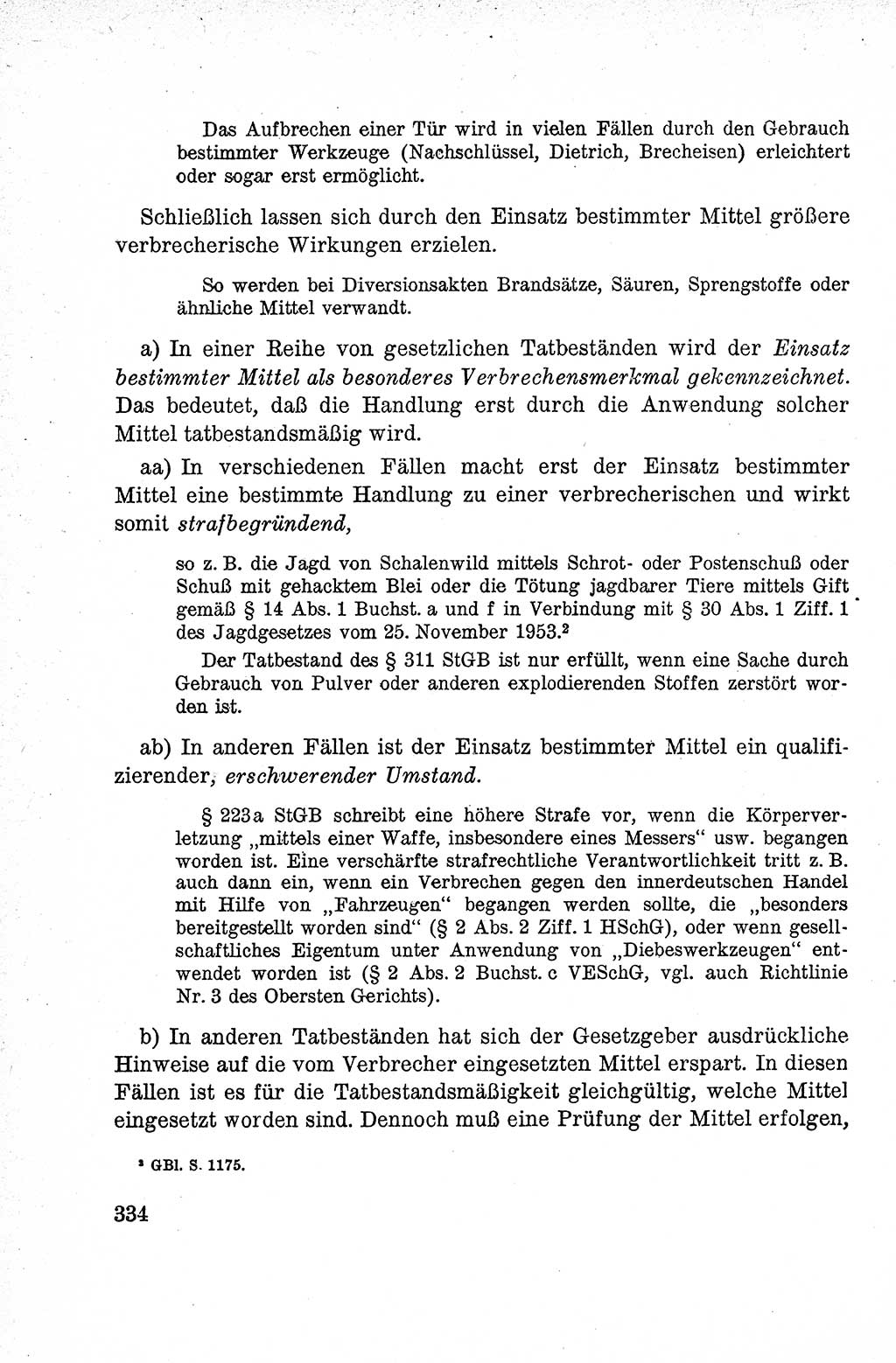 Lehrbuch des Strafrechts der Deutschen Demokratischen Republik (DDR), Allgemeiner Teil 1959, Seite 334 (Lb. Strafr. DDR AT 1959, S. 334)