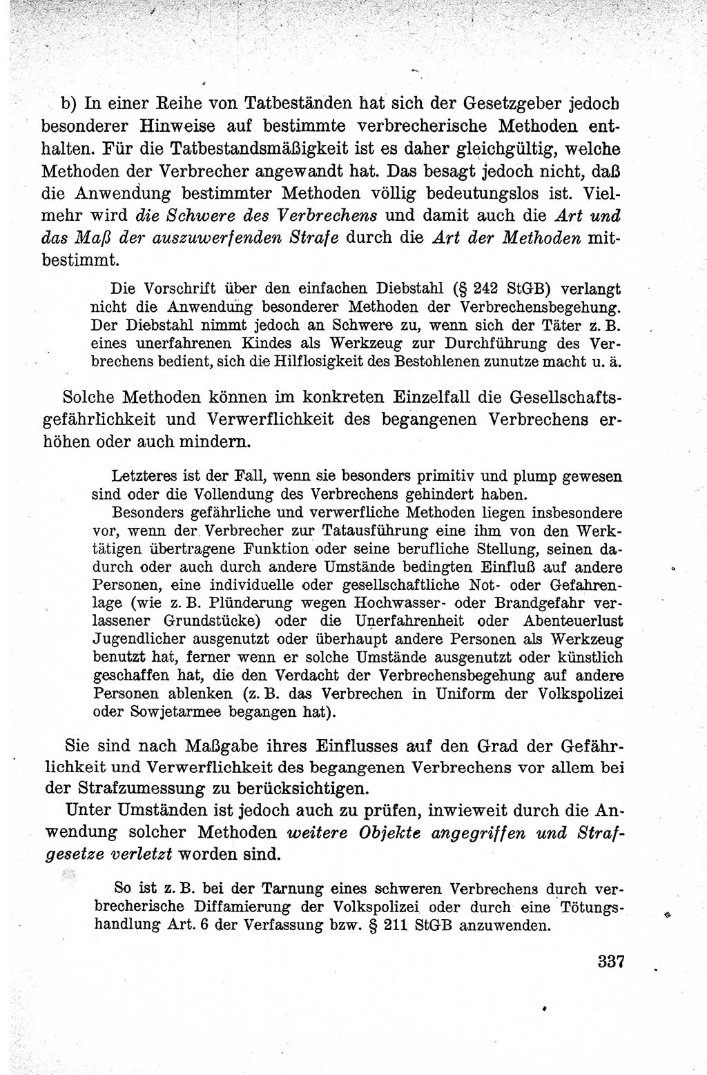 Lehrbuch des Strafrechts der Deutschen Demokratischen Republik (DDR), Allgemeiner Teil 1959, Seite 337 (Lb. Strafr. DDR AT 1959, S. 337)