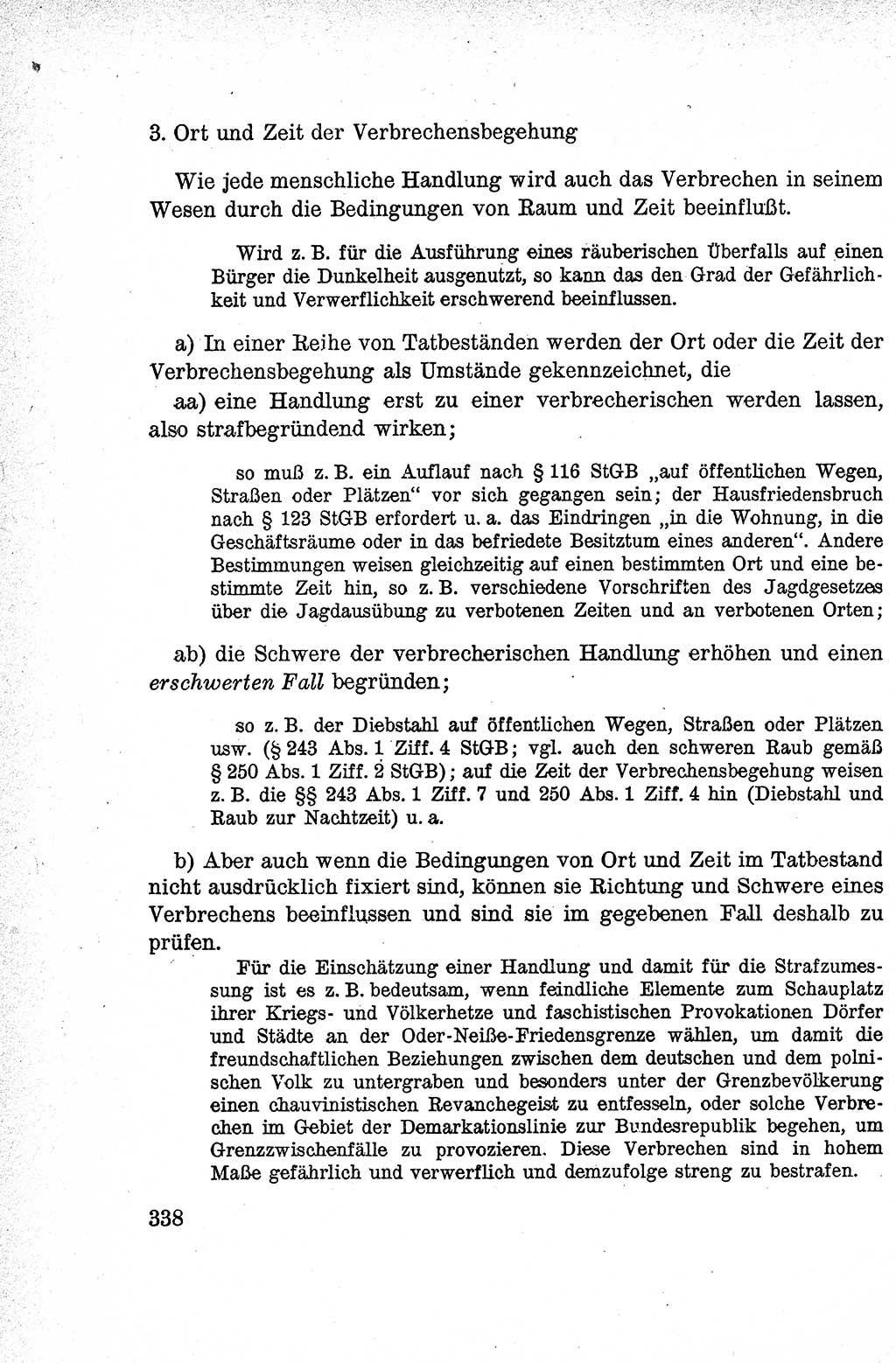 Lehrbuch des Strafrechts der Deutschen Demokratischen Republik (DDR), Allgemeiner Teil 1959, Seite 338 (Lb. Strafr. DDR AT 1959, S. 338)