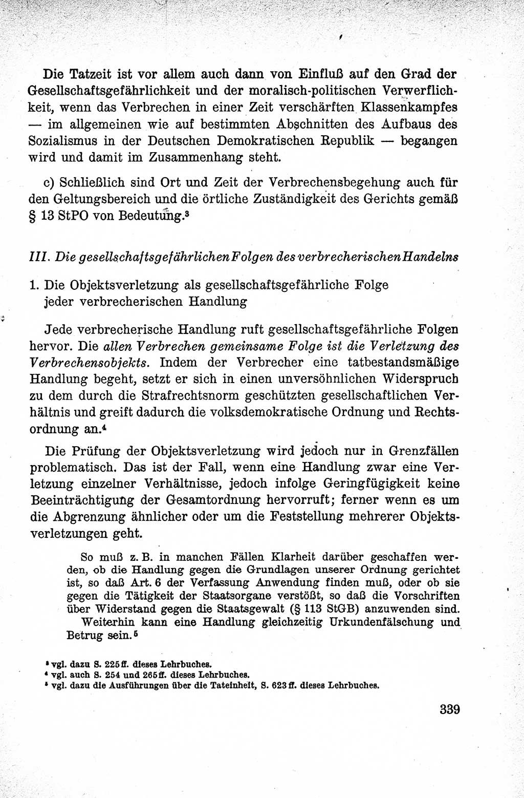 Lehrbuch des Strafrechts der Deutschen Demokratischen Republik (DDR), Allgemeiner Teil 1959, Seite 339 (Lb. Strafr. DDR AT 1959, S. 339)