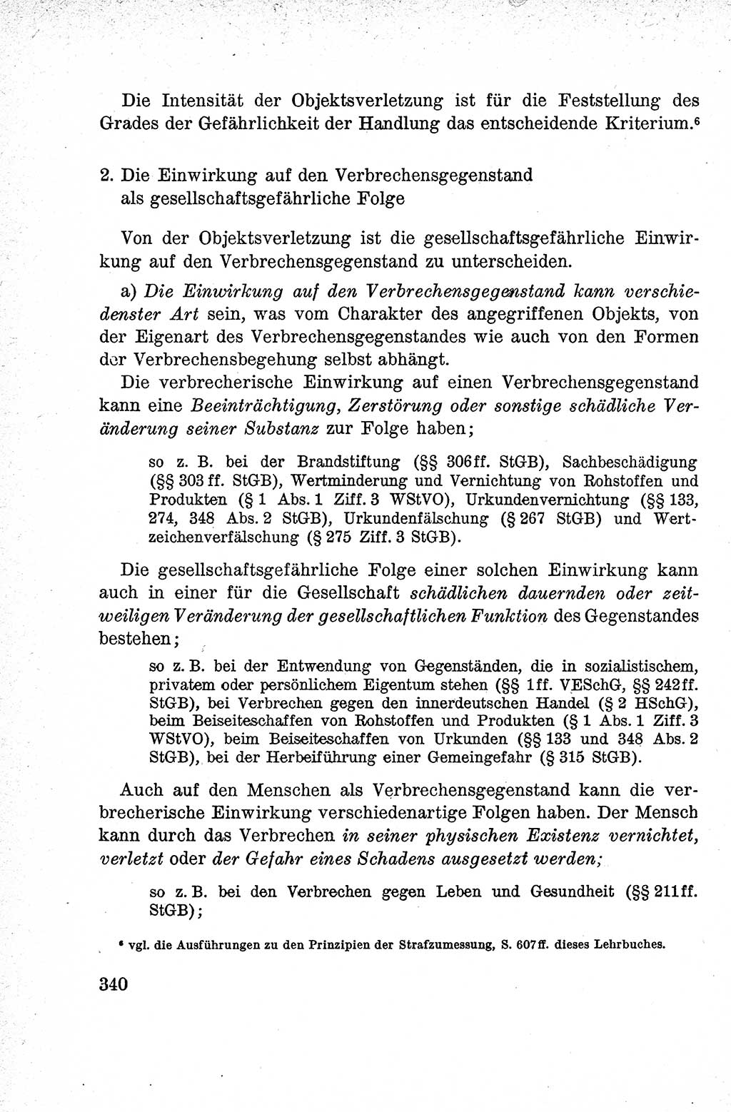 Lehrbuch des Strafrechts der Deutschen Demokratischen Republik (DDR), Allgemeiner Teil 1959, Seite 340 (Lb. Strafr. DDR AT 1959, S. 340)