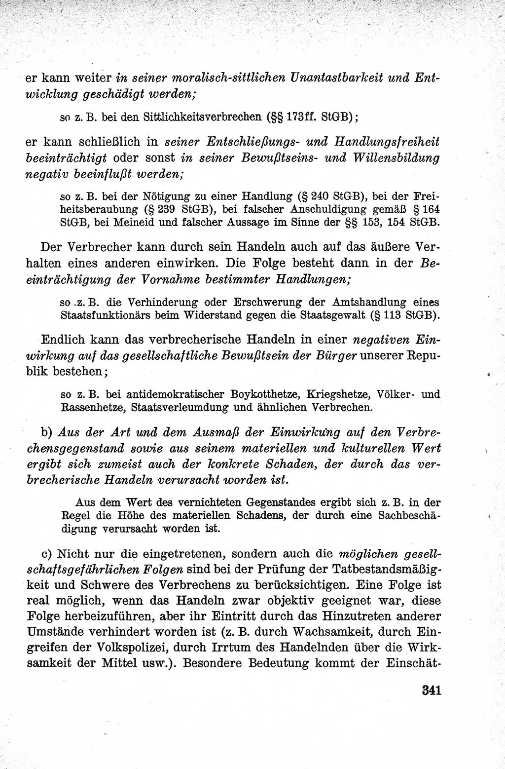 Lehrbuch des Strafrechts der Deutschen Demokratischen Republik (DDR), Allgemeiner Teil 1959, Seite 341 (Lb. Strafr. DDR AT 1959, S. 341)