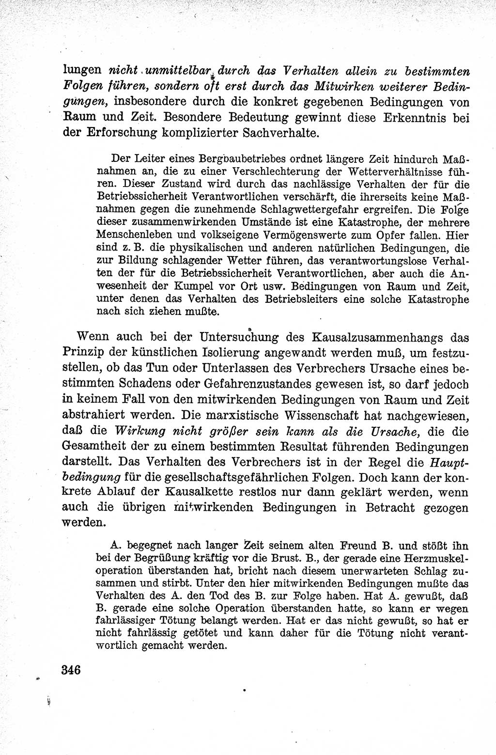 Lehrbuch des Strafrechts der Deutschen Demokratischen Republik (DDR), Allgemeiner Teil 1959, Seite 346 (Lb. Strafr. DDR AT 1959, S. 346)