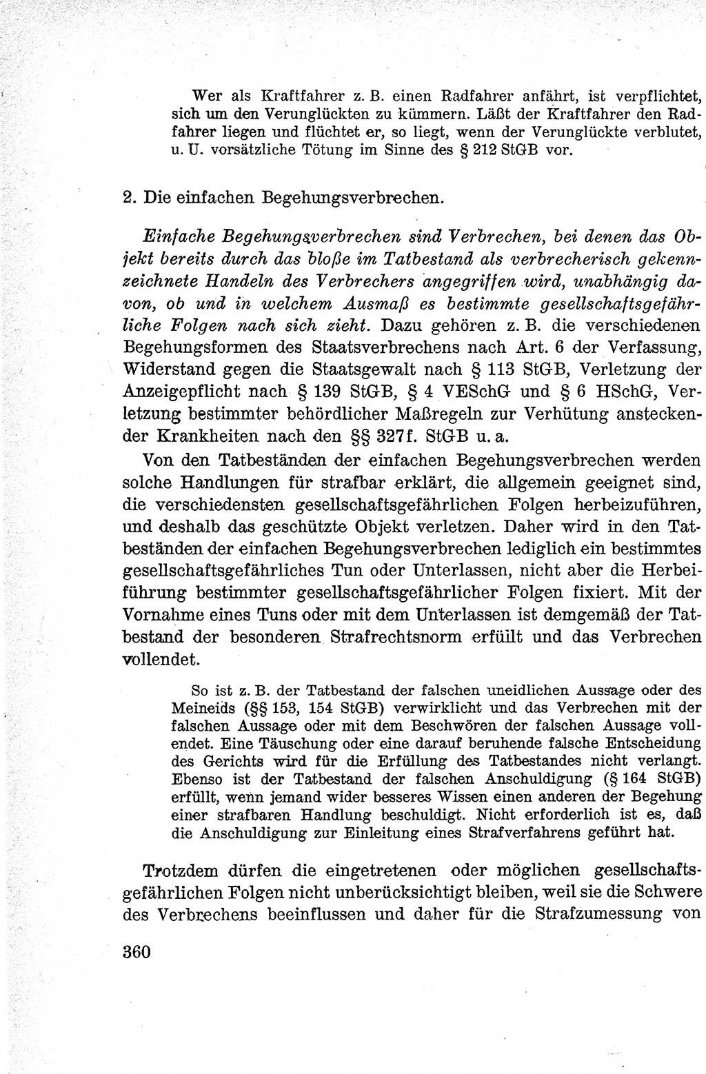Lehrbuch des Strafrechts der Deutschen Demokratischen Republik (DDR), Allgemeiner Teil 1959, Seite 360 (Lb. Strafr. DDR AT 1959, S. 360)
